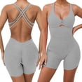 thumbnail image 2 of DHFJKG Womens Workout Romper Backless Yoga Short Jumpsuit Summer Gym Athletic Outfit Activewear Sleeveless V Neck Soft Fitness Trendy Onesie, 2 of 9