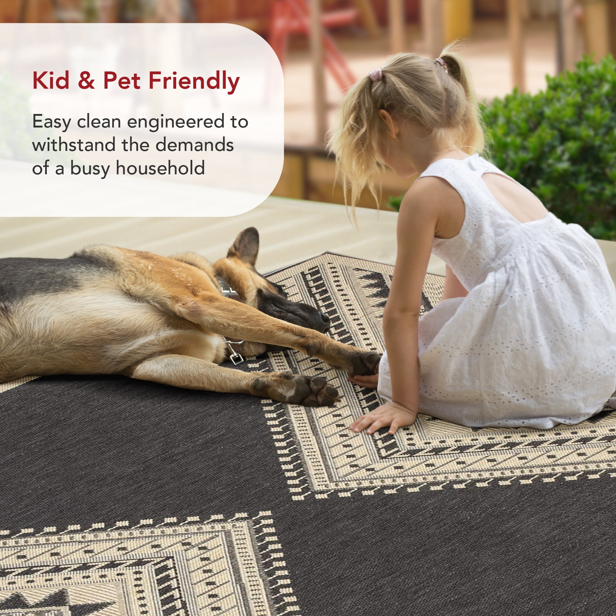 nuLOOM Landry Aztec Indoor/Outdoor Area Rug, 5' x 8', Landry Charcoal