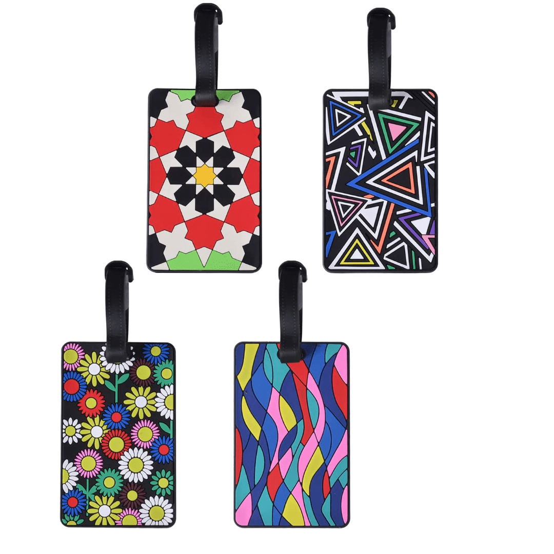 Set of 4 Luggage Tags, ID Card Baggage Tags, Handbag Tag Tags, Travel