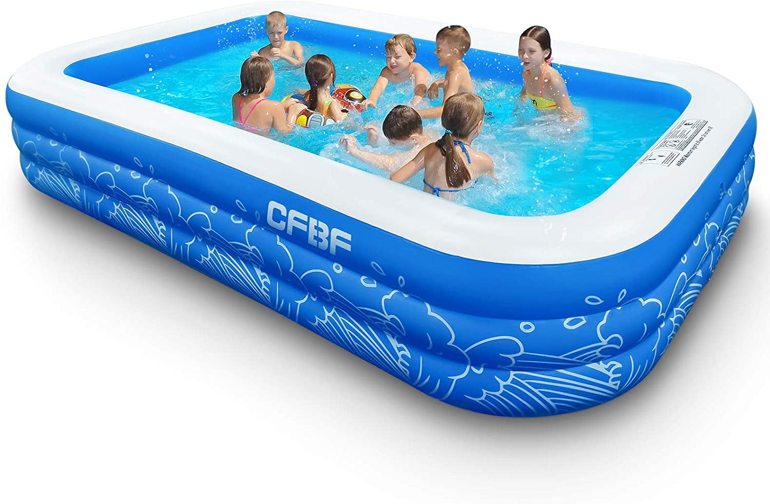 Intera Inflatable Pool, 120" x 72" x 22" FullSized Family Inflatable
