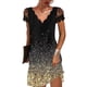 thumbnail image 1 of Qarigey Vestido de manga corta para mujer Cena elegante Graduación universitaria Baile Verano Boda Cumpleaños Ropa diaria Ropa de oficina Vestidos Oro L Qarigey AP010367-11, 1 of 5