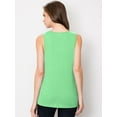 thumbnail image 3 of Made by Johnny Women's Casual Loose Fit Sleeveless Pleated Scoop Neck Tank Top L MINT, 3 of 4