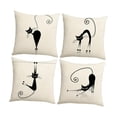 thumbnail image 2 of Juego de 4 fundas de cojín decorativas con diseño de gato, lavables a máquina, 45x45 cm. Ideales para la decoración del hogar., 2 of 9
