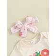 thumbnail image 4 of Jxzom Infant Baby Boys Girls Easter Outfits 0 6 12 18 24 Months Bunny Egg Romper Floral Shorts Headband Easter Clothes Set, 4 of 8