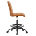 thumbnail image 5 of Modway Prim Metal and Vegan Leather Armless Drafting Chair in Black/Tan, 5 of 9