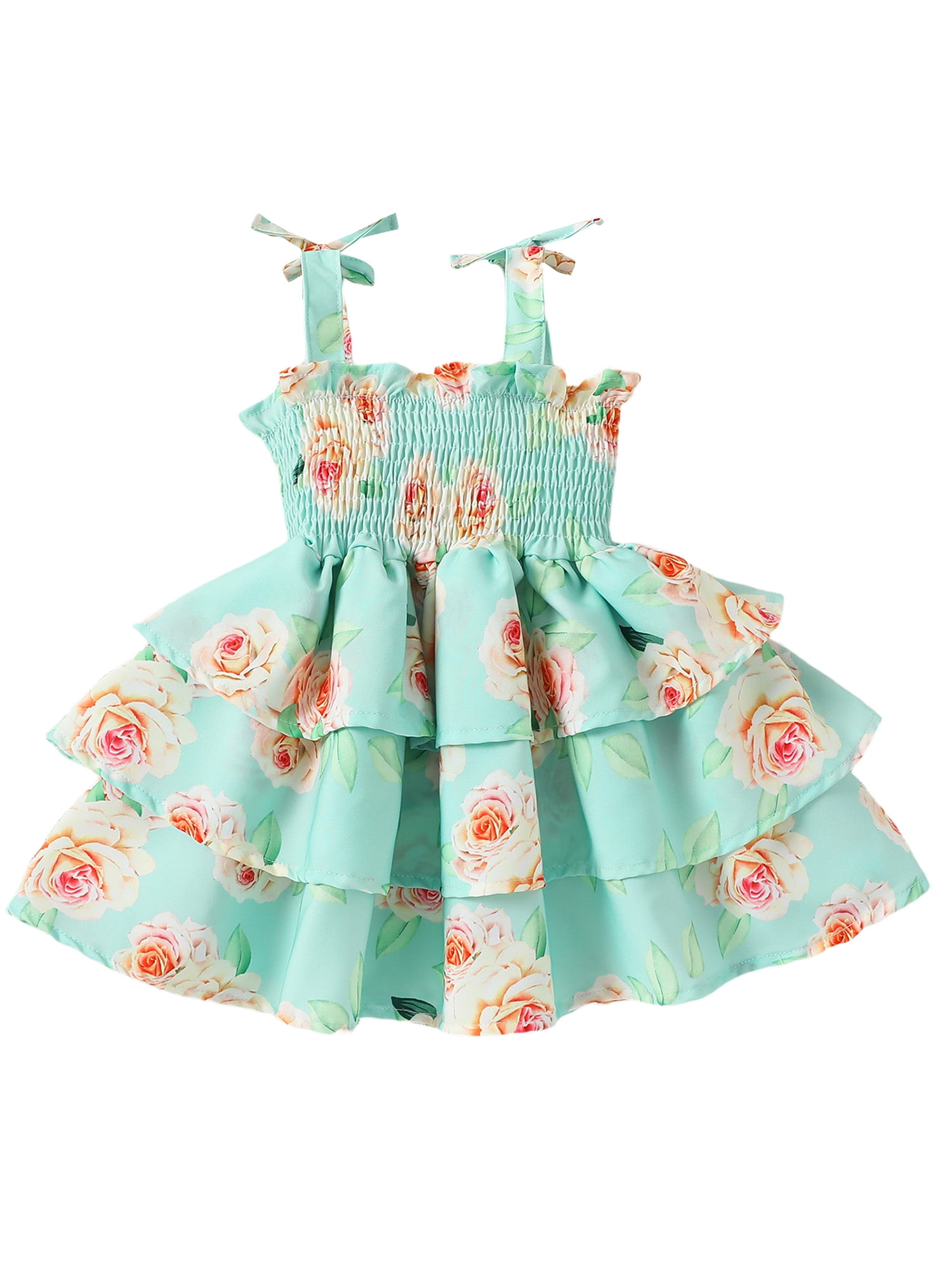 Eyicmarn Infant Baby Girls Princess Dress Floral Print Sleeveless Sling
