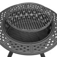 thumbnail image 6 of 38" Steel Wood Burning Fire Pit Round Outdoor Backyard Patio Fireplace with Removable 360 Degree Swivel Cooking Grill, Black, 6 of 15