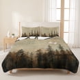 thumbnail image 3 of Twin XL Quilt Set 68''x98'', Brown Forest Lightweight Summer Bedspread Coverlet Set with 2 Pillow Shams, Vintage Tree Farmhouse Botanical Breathable All Season Quilt Bedding for Dorm/Guest Room, 3 of 9