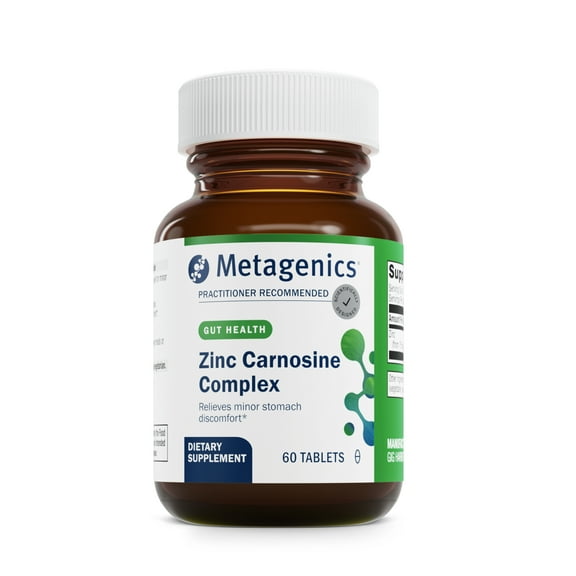 Metagenics Zinc Carnosine Complex High Potency Zinc Carnosine Supplement to Help Relieve Minor Stomach Discomfort - 60 Tablets