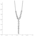 thumbnail image 4 of Diamond2Deal Collier Y-Drop Rond et Poire en Argent Sterling 925 Rhodié pour Femmes 16 Pouces, 4 of 6