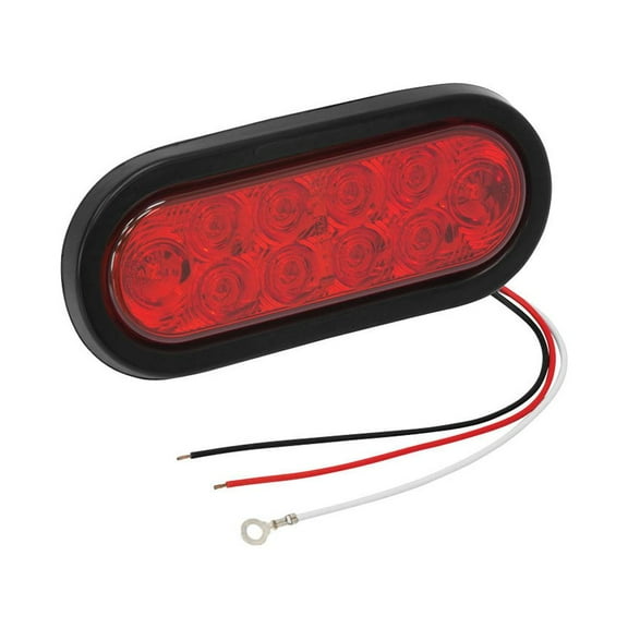 Trailer Red Stop/Tail/Turn Light w/Grommet w/3 Wire 90 Degree Pigtail 54006