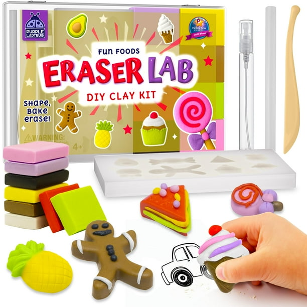 Kit de Borradores CREADOS con Arcilla PURPLE LADYBUG 8 Colores y Moldes