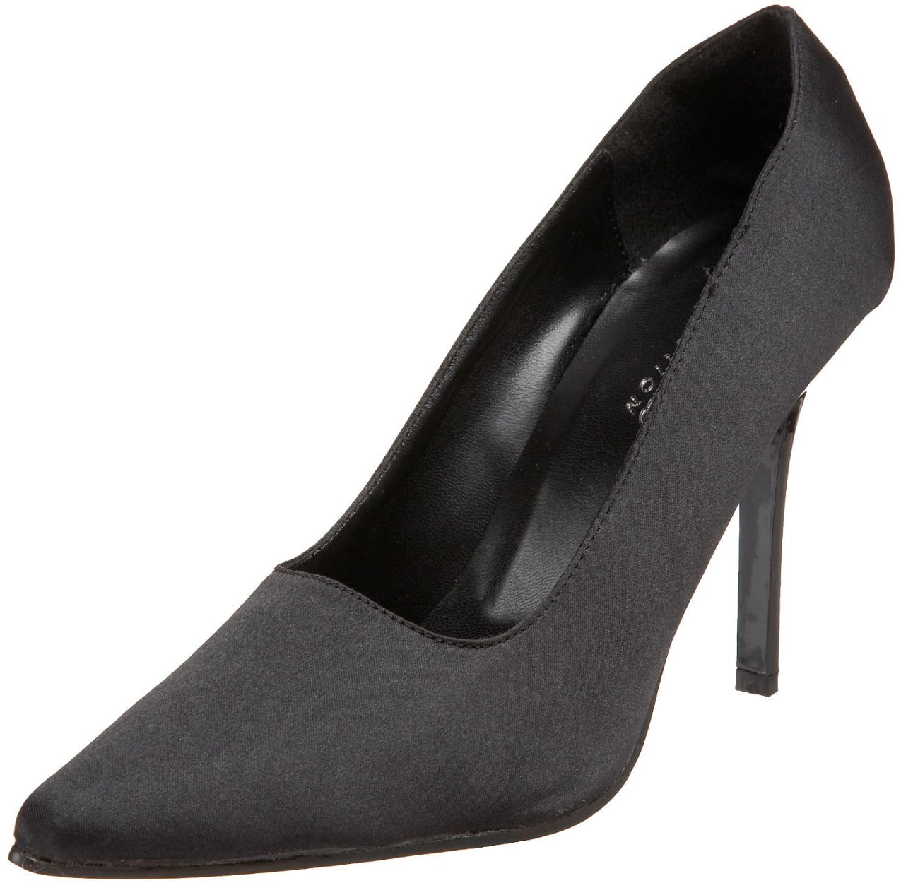 Women's Highest Heel Shoes 4" Classic Plain Pump Black Satin Gen