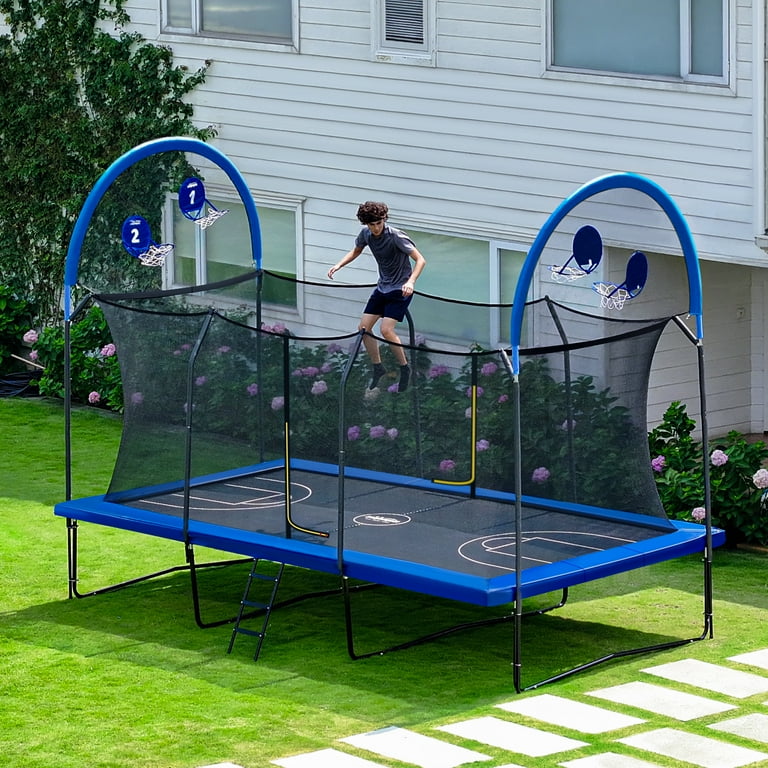 Zupapa 1500LBS Weight Capacity Rectangle Trampoline Basketball