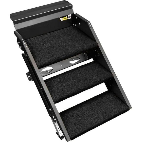 Prest-O-Fit 2-0288 Trailhead Step Rug 20.125 in. W (3 Pc Set) Fits Lippert Solid Step 3 Step - Obsidian Black