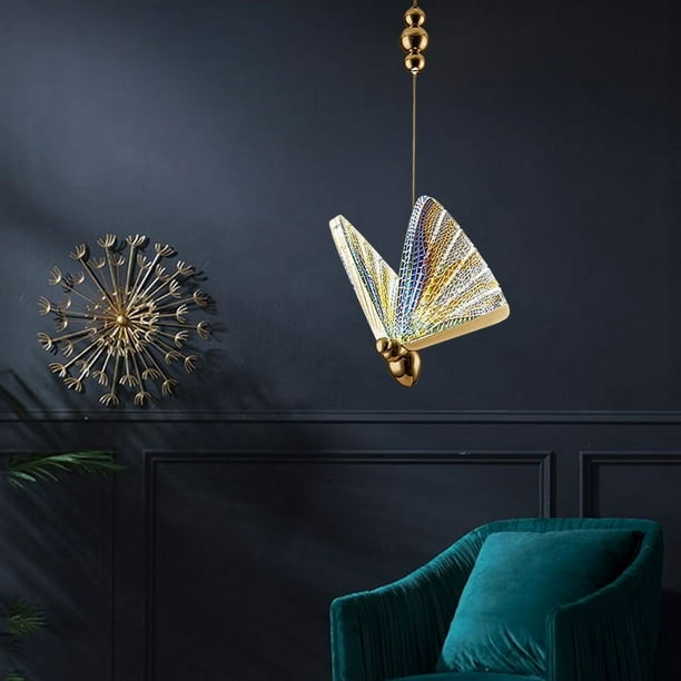 Lámpara de araña de mariposa moderna y sencilla con personalidad para comedor, lámpara de bar, lámpara de noche, iluminación de mariposa, lámpara de araña de escalera dúplex
