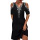 thumbnail image 1 of Vestidos Para Mujer Vestidos Casuales Moda Erógeno Con Cuello en V Estampado Ahuecado Mini Vestido de Manga Corta Odeerbi  ODB157885, 1 of 6