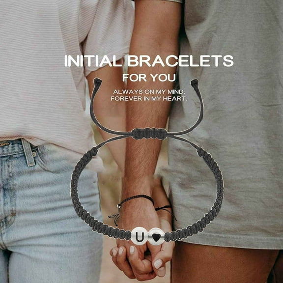 Personalized Letter Bracelet Handmade Adjustable Couple Braided Rope Luminous Name Bracelet