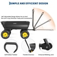 thumbnail image 2 of Graden Dump Cart, 600 Lb Capacity, Yard Utility Wagon With 180° Adjustable Handle, All Terrain Tires & Quick Release System, Poly Dump Cart for Soils Plants Tools, Heavy Duty, 2 of 10