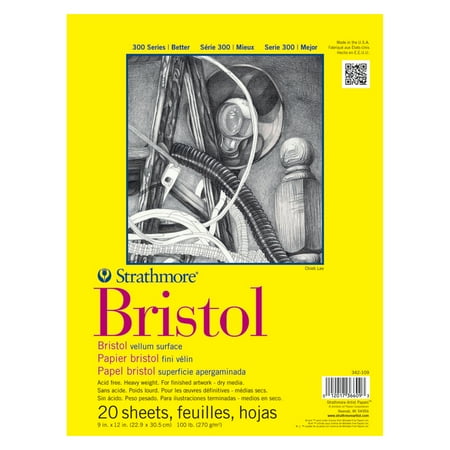 UPC: 0012017366093 | Strathmore Bristol Paper Pad  300 Series  Regular  9  x 12   20 Sheets