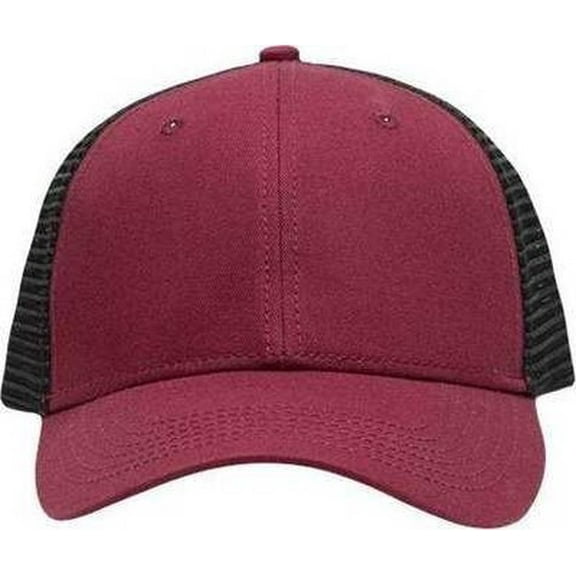 Sportsman SP1450 Traditional Lo-Pro Mesh Back Trucker Fit Cap - Maroon Black
