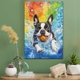 thumbnail image 2 of Boston Terrier Dog Playing Swimming Stretched Canvas Size 8x12 – Sports Dog, Perfect for Animal Lovers, Boston Terrier Dog Canvas, Swimming Canvas Size Wall Art, 2 of 5