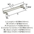 thumbnail image 6 of Amerock Faircrest 5-1/16 inch (128mm) Center-to-Center Satin Nickel Cabinet Pull, 6 of 7