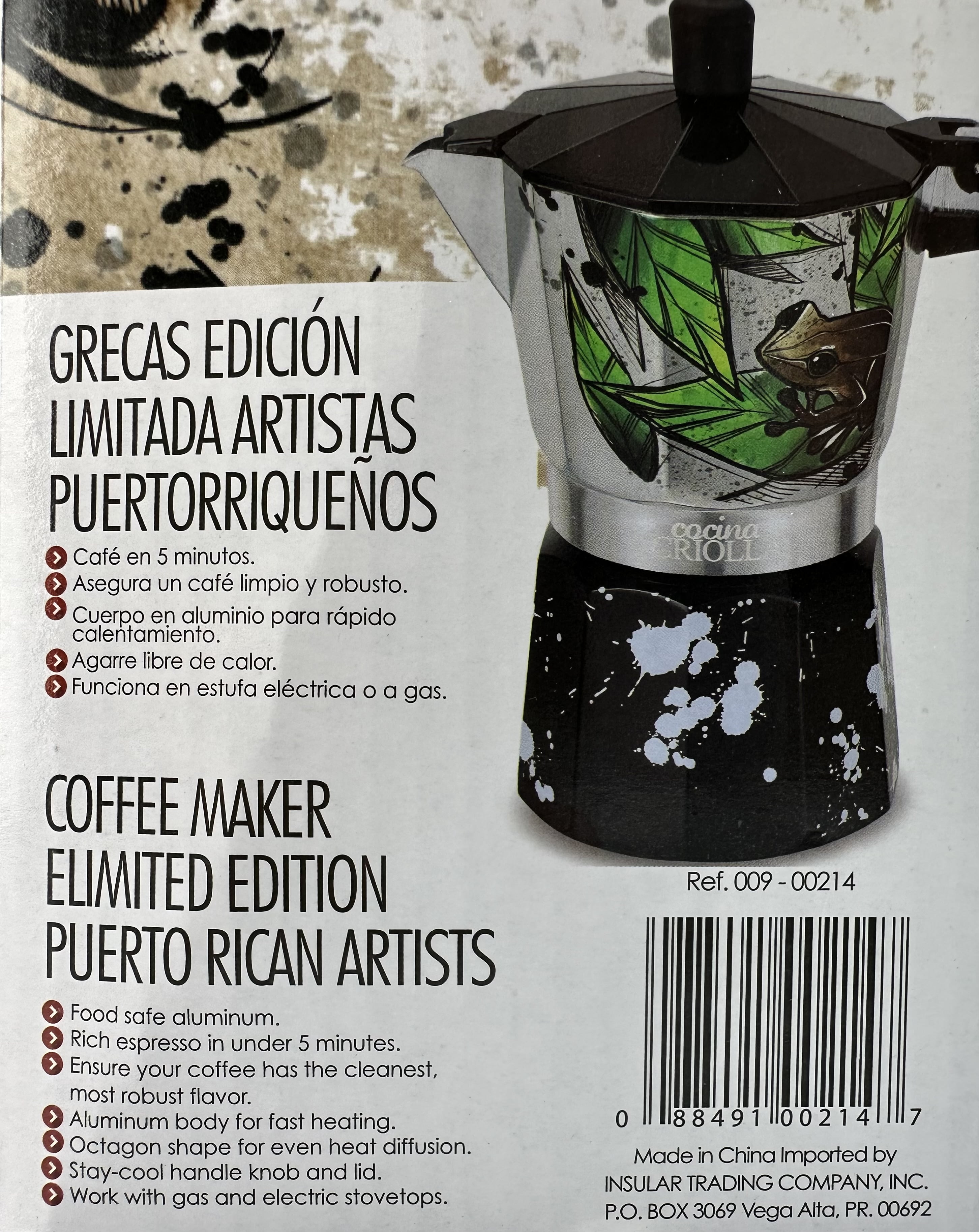 Puerto Rican Artists Edition Espresso Maker Aluminum StoveTop 6