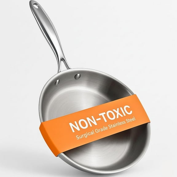 Ziruma 11-Inch Truly Non-Toxic Stainless Steel Pan (SS316 Surgical Steel Interior)
