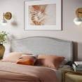 thumbnail image 2 of Camelback Nail Trimmed Upholstered Queen Headboard in Gray, 2 of 7