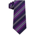 thumbnail image 3 of Kenneth Cole Mens Rail Stripe Self-tied Necktie, Purple, One Size, 3 of 3
