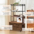 thumbnail image 4 of Multi-Functional Hidden Cat Litter Box Furniture, 2-In-1 Enclosure with Play Zone, Storage Shelves & 150 Lb Capacity, 4 of 9