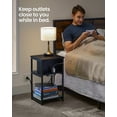 thumbnail image 2 of 3-Tier End Table with Charging Station Side Table with USB Ports and Outlets Nightstand Black, 2 of 6