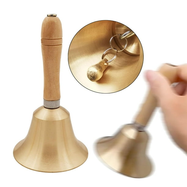 Campana de Mano de Latón Hugo Campana de Cena Mango de Madera 80 mm x 207 mm