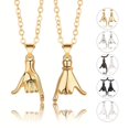 thumbnail image 3 of Collier de couple Saint Valentin main: 2pcs Collier de pendentif collier simple assorti, 3 of 10