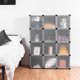 thumbnail image 4 of Costway Organizador de Almacenamiento de 12 Cubos, Zapatero Modular de Plástico, Estantes de Almacenamiento de Cubos Apilables con Puertas, Armario de Cubos para Dormitorio/Sala de Estar/Entrada,Negro, 4 of 4