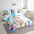 thumbnail image 3 of Castle Fairy Cute Bowknot Cat Bedding Comforter Set,Rainbow Animal King Bedding Sets, 3 of 8