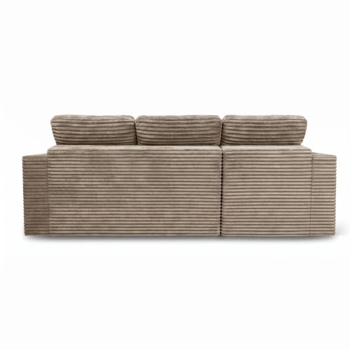 105" Modular Cloud Sofa Set with Ottoman, DIY Sectional, Pure Foam, Faux Rabbit Fur Velvet Couch, Khaki