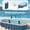 Blue-gray-118x86x20 Inch, variant on Montary 3.0m Oval Dark Blue PVC Swimming Pool - Inflatable Foldable Family & Pets Outdoor Garden