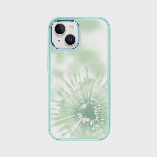 Caseco iPhone 15 Case With Mag-Safe - Green Tie Dye