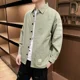 thumbnail image 3 of Camisa de hombre con gráfico de rayas azules para hombre, estilo casual coreano, hipster, de diseñador, con mangas XXL, abotonadas, de algodón Trendyol, 3 of 5