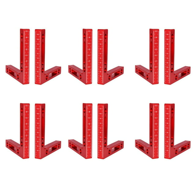 12 Piezas AleacióN de Aluminio Cuadrados de Posicionamiento de 90 Grados Abrazaderas en Ángulo Recto Herramienta de Carpintero para CarpinteríA Escuadra de SujecióN de Esquina