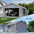 thumbnail image 4 of EastVita Replacement Zipper Doors for 13'x20' and 13'x25' Portable Garages – Durable Weatherproof PE Fabric with Heavy-Duty Zippers Frame Not Included Gray, 4 of 6