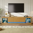thumbnail image 6 of Harper & Bright Designs Modern TV Stand for 90" TV, Media Console Table with Storage, TV Storage Cabinet with Open Compartments, Natural Wood, 6 of 10