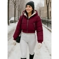 thumbnail image 3 of Womens Premium Midweight Puffer Jacket Insulated Down Red Winter Women Coat-XXL, 3 of 9