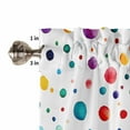thumbnail image 5 of nqOlkjepod Colorful Polka Dot Farmhouse Short Window Curtain Valances, Rainbow Color Polka Dots Abstract Art Rod Pocket Kitchen Valances for Living Room Bedroom Bathroom Cafe, 1 Panel - 42" x 18", 5 of 8