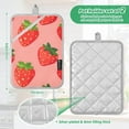 thumbnail image 3 of Cute Strawberries Oven Mitts 2 Pcs Pot Holders Sets Heat Resistant for Kitchen Cooking Baking 7"x9.8", 3 of 7