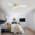 thumbnail image 2 of Breezary 52 Inch Black/White Flush Mount LED Ceiling Fan with Lights Remote(3-Blade) GoldWhite, 2 of 5