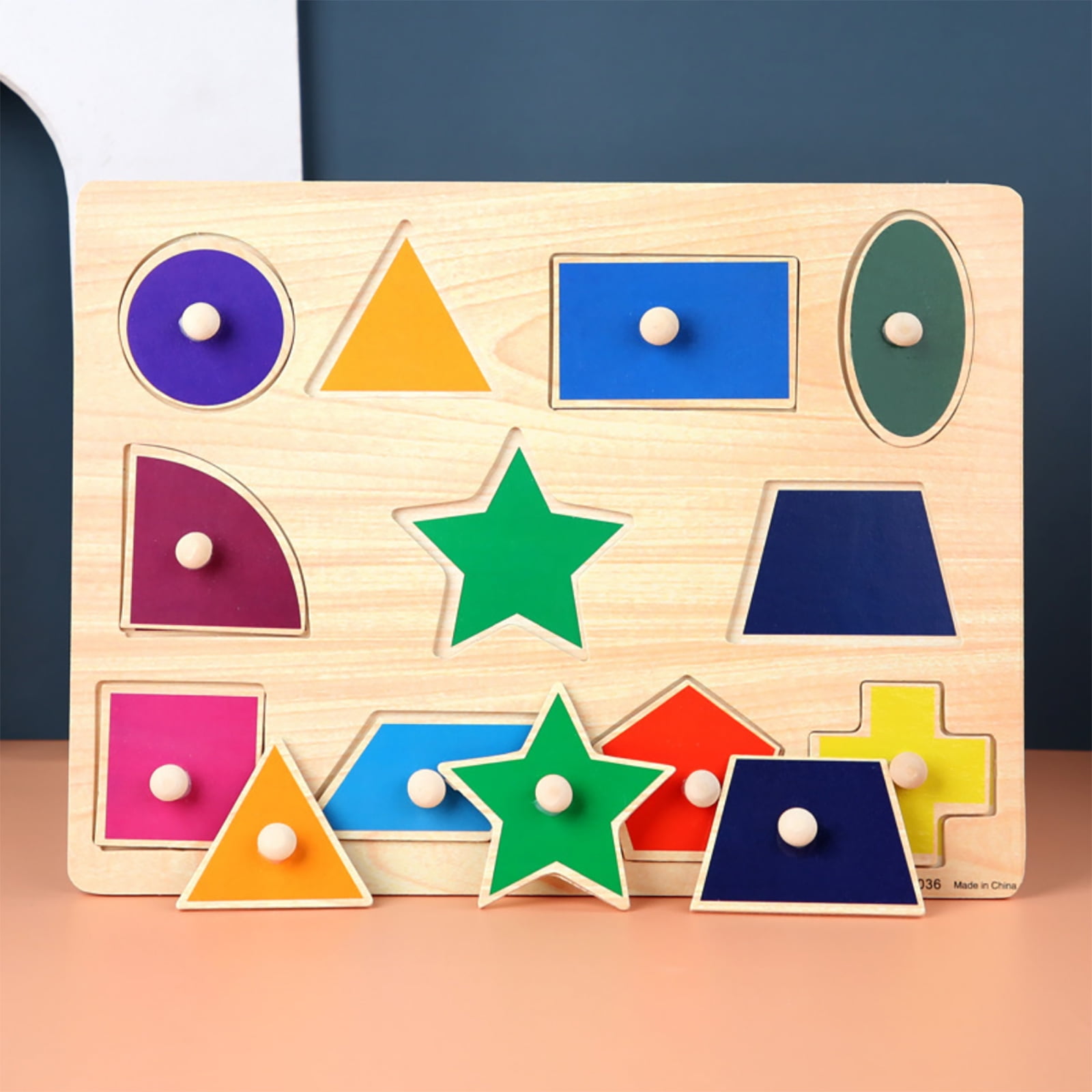 DOUBFIVSY Wooden Toddler Puzzles, Wooden Peg Puzzles Jigsaw Learning