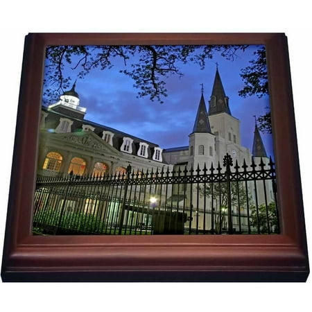 3dRose St. Louis Cathedral, New Orleans, Louisiana - US19 MGI0034 - Mark Gibson, Trivet with Ceramic Tile, 8 by 8-inch